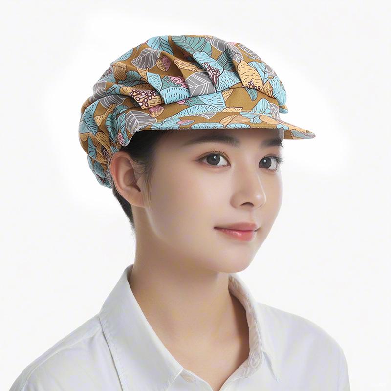 Korean Oil-Proof Chef Hat for Women - Hair Covering Kitchen Cap for Cooking and Catering
