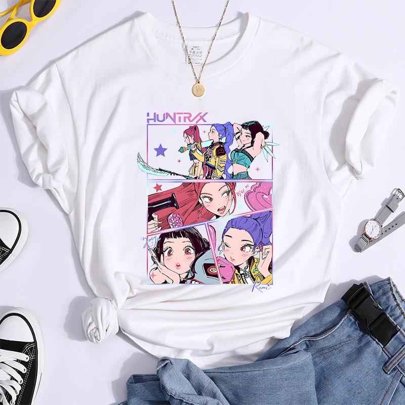 Hot K-Pop Demon Hunters Funny Summer T-Shirt Harajuku Saja Boys Derpy Tiger Print Fashion Short Sleeve Summer Casual T-Shirt Top