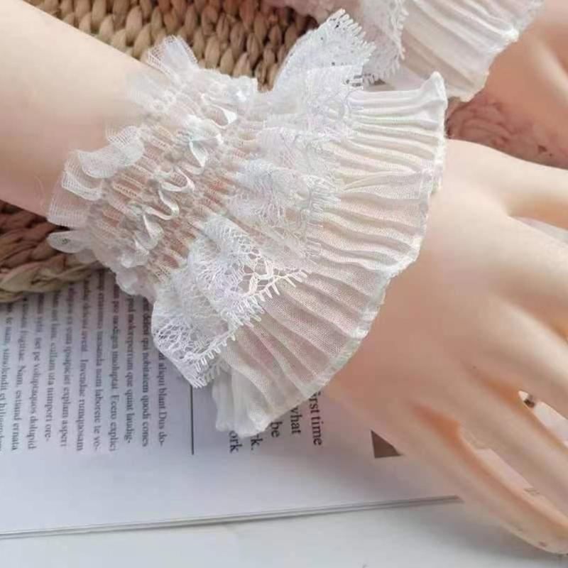 Dekorative Armstulpen für Damen Elastische Stulpen Spitzenbesatz Hemdärmelstulpen Sommer Handgelenk Sonnenschutz-Accessoires