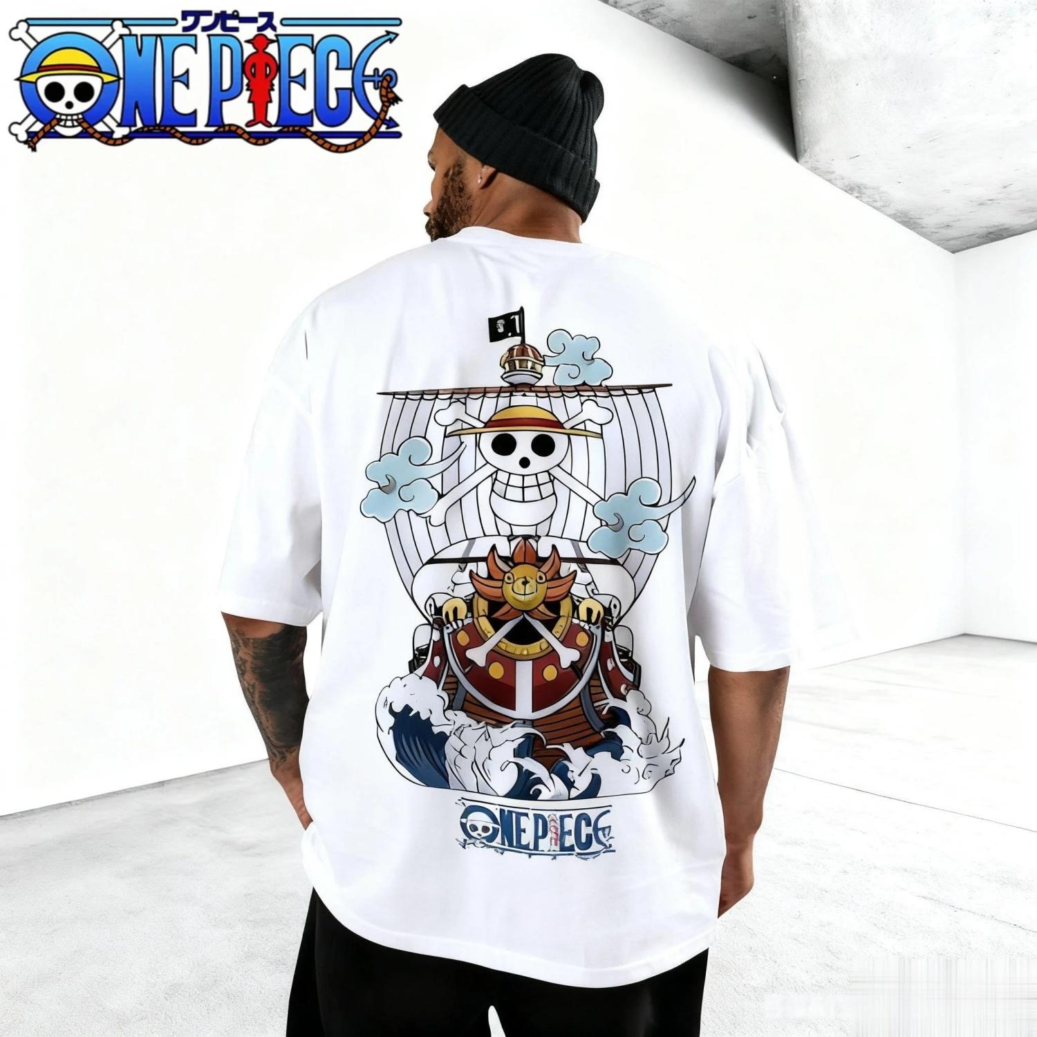 

2026 One Piece Anime T Shirt Men Women Cotton Short Sleeve Parent-child Top Summer Graphic Print Streetwear Cosplay Y2k Clothes S чёрный