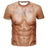 Funny Fake Muscle T-Shirt Mannlig Sommermote Uformell Sport T-skjorte Klær Kvinner Menn Streetwear 3D-trykt muskelklær Topper