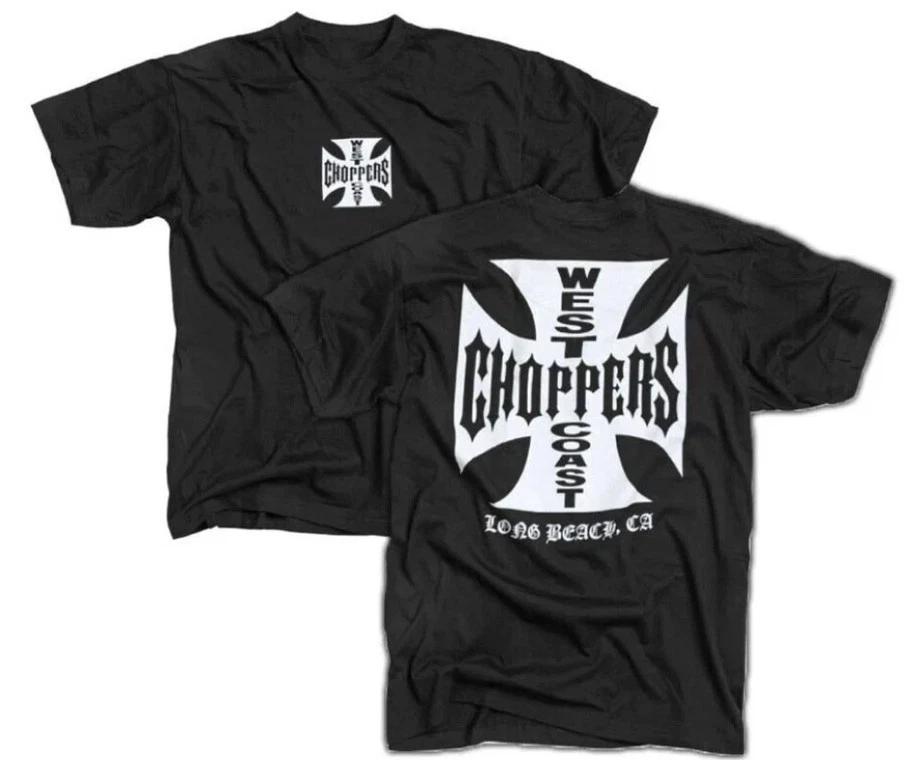 

Чорна футболка з графікою West Coast Chopper з обох боків, літня футболка унісекс 4XL