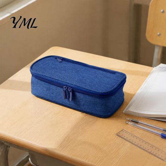 Organized Pen Storage Multi-compartment Pencil Case, Large Capacity Durable Stationery Organizer Functional Classroom Accessory Compact Wear-resistant