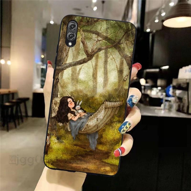 

Чохол для телефону Щоденник лісової дівчини для Honor 70 50 20 7S X9 X8 X7 Magic 4 3 Pro Soft Black Phone Cover Honor 70