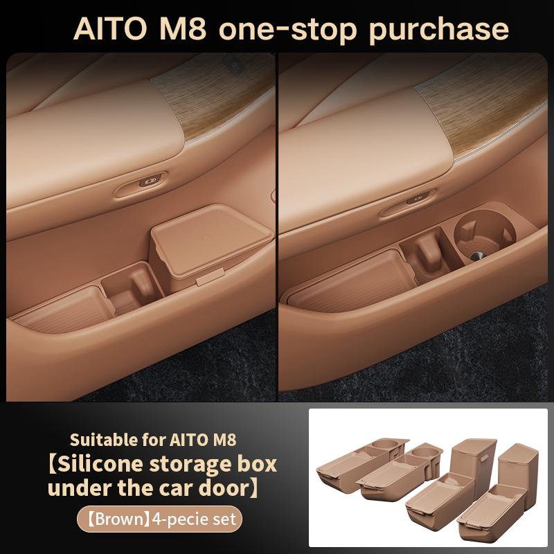 2 buc Pentru AITO M8 5/6 locuri 2025 2026 Cutie de depozitare pentru ușa mașinii Pad pentru canalul ușii Cutie de depozitare Accesorii organizator interior mașină