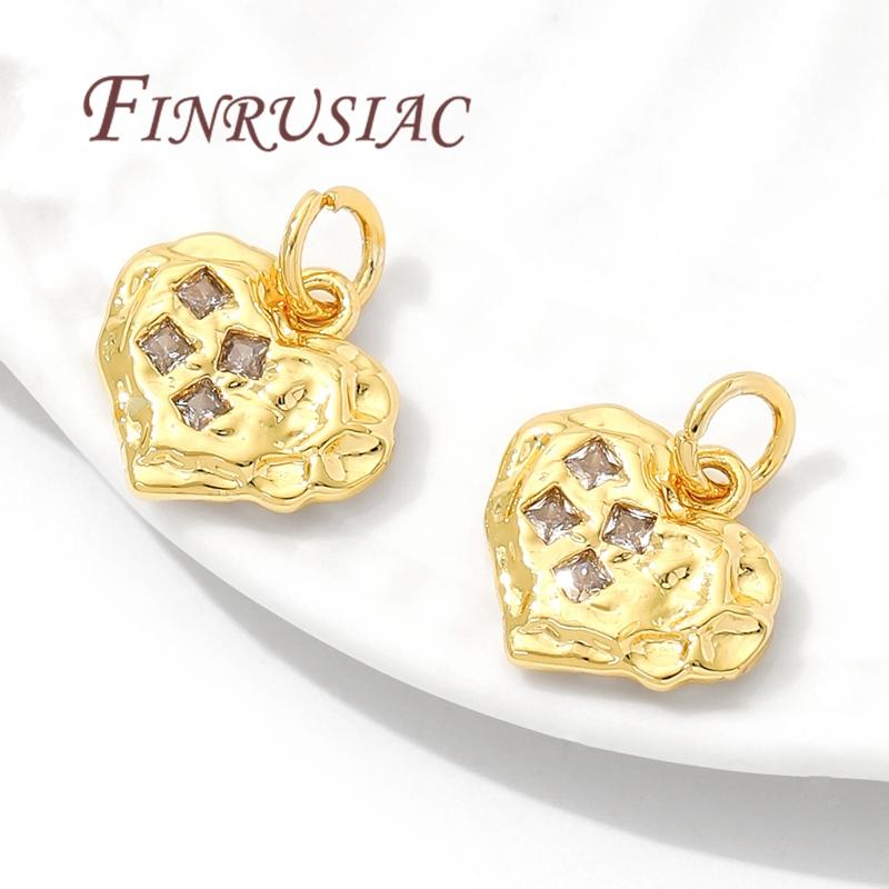 18K Gold Plated Hearts Pendants For Jewelry,Necklace Accessories,DIY Jewelry Making Supplies,Charms For Earrings Findings