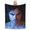 Damon Salvatore The Vampire Diaries Coperte Pile Ian Somerhalder Portatile Coperta Ultra-Morbida per Letto Divano Tappeto Pezzo