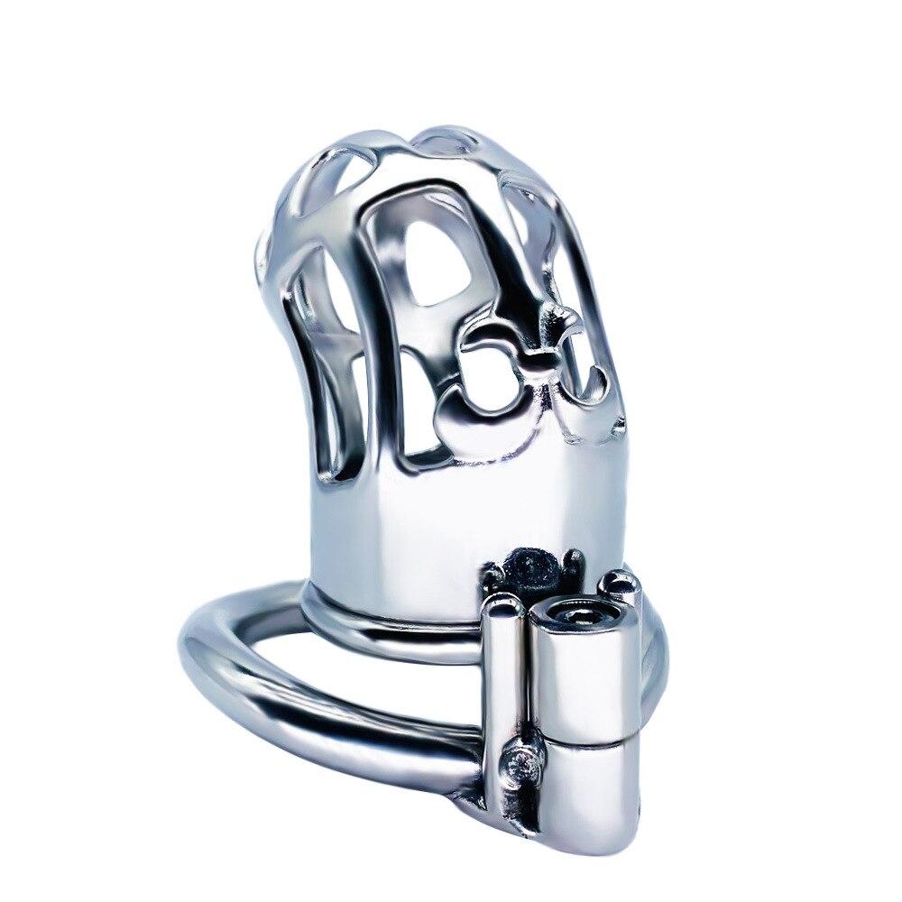 CB Lock for Men Stainless Steel Penis Cage Adult Sex Toy Cock Cage Cockring BDSM Slave Fetish Chastity Device Cuckold