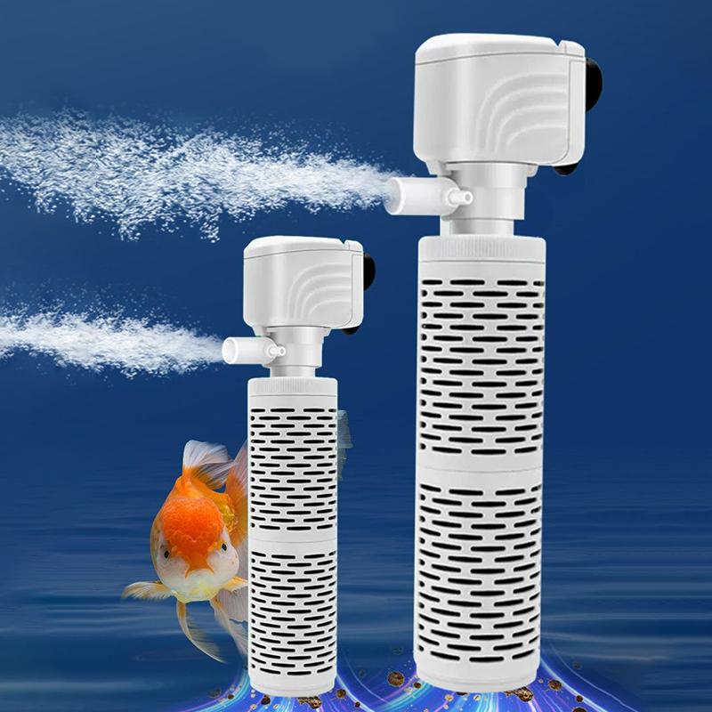 Pompă Filtru Acvariu 3 în 1 Silențioasă Acvariu Submersibil Aerator Oxigen Pompă Aer Acvariu Pompă Schimbător Apă Făcător de Valuri