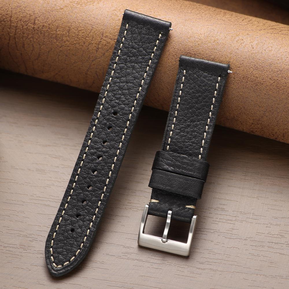 Cowhide Watch Strap Bracelet Vintage Genuine Calfskin 20mm 22mm 24mm Watchband Women Men Fashion Watch Band Belt with Pin Buckle