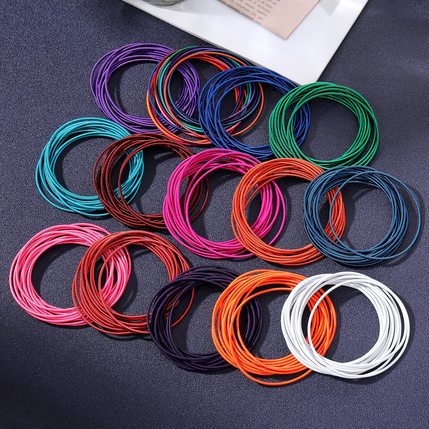 

Диаметр проволоки 1,7 мм, весенний женский браслет из углеродистой стали, однотонный браслет, выдвижной пружинный браслет на гитарной струне