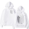 Attack On Titan Investigation Corps Logo Autumn Winter Hooded Sweatshirt Anime Peripheral Harajuku Style Y2k Long Sleeved Top