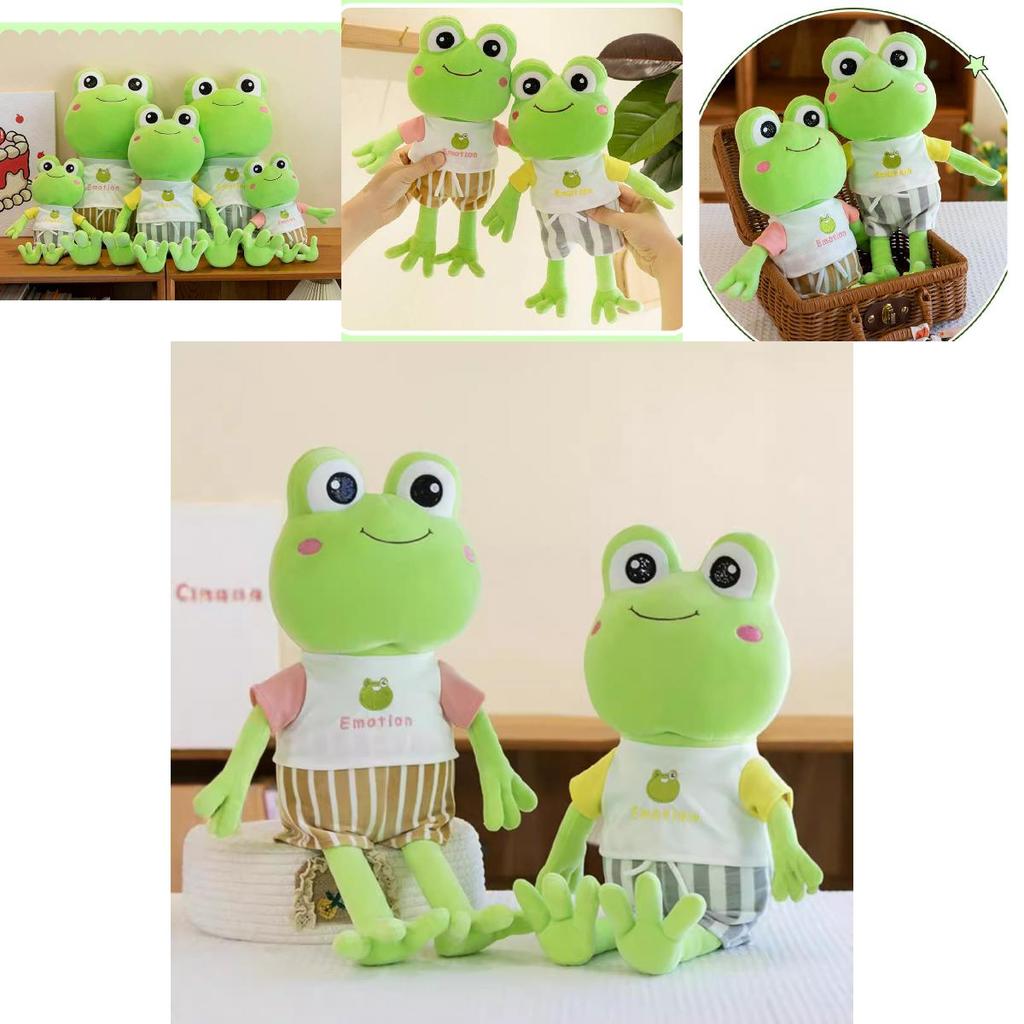 Adorable Green Frog Plush Toy Perfect For Cuddling With Soft Pp Cotton Filling