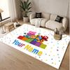 Custom Name Text Crystal Velvet Rug,Pocoyó Soft Plush Decorative Non Slip Floor Carpet
