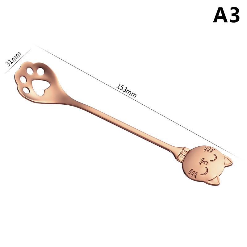 Colher de Mistura de Café em Aço Inoxidável Colher Criativa de Pata de Gato Colher de Chá para Sobremesa de Bolo de Sorvete Utensílios de Mesa Acessórios de Cozinha