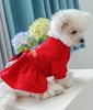 Weihnachtshund Prinzessinnenkleid Herbst Winter Warmer Fleece Rock Weihnachtselemente Fliege Verkleidung Kleiner Hund Cosplay Kostüm