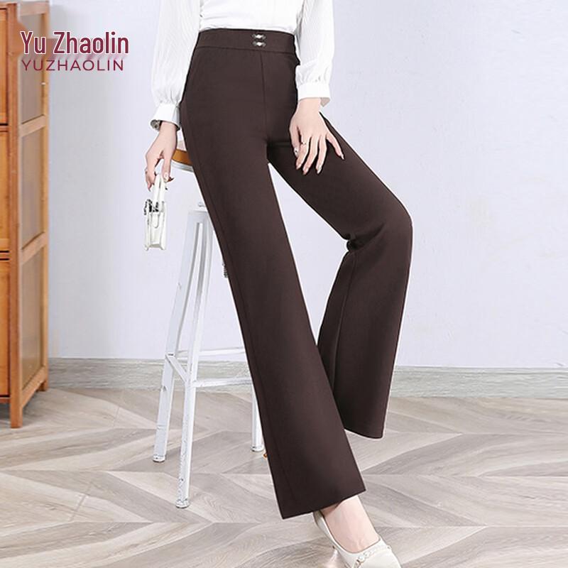 YUZHAOLIN Women s High-Waist Flared Wool Blend Pants 2XL
