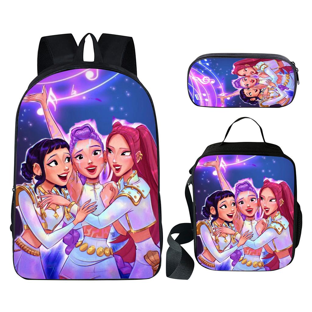Fashionable And -looking Three Piece Backpack Set For Students Crossbody Bag Pencil Case