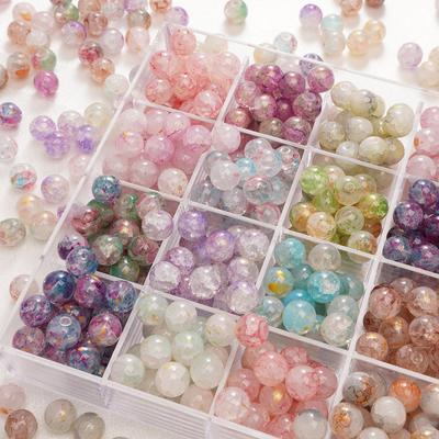Glass Jade Broken Sprinkles Beads Vintage Round Beads Handmade Diy Hand String Beads Jewelry Accessories Glaze Pop Loose Beads Lovely Colour