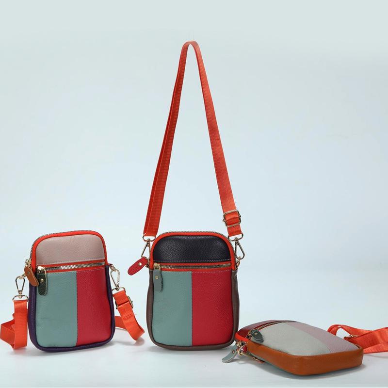 

Unisex Large Capacity Leather Crossbody Phone Bag 19x15x5 cm