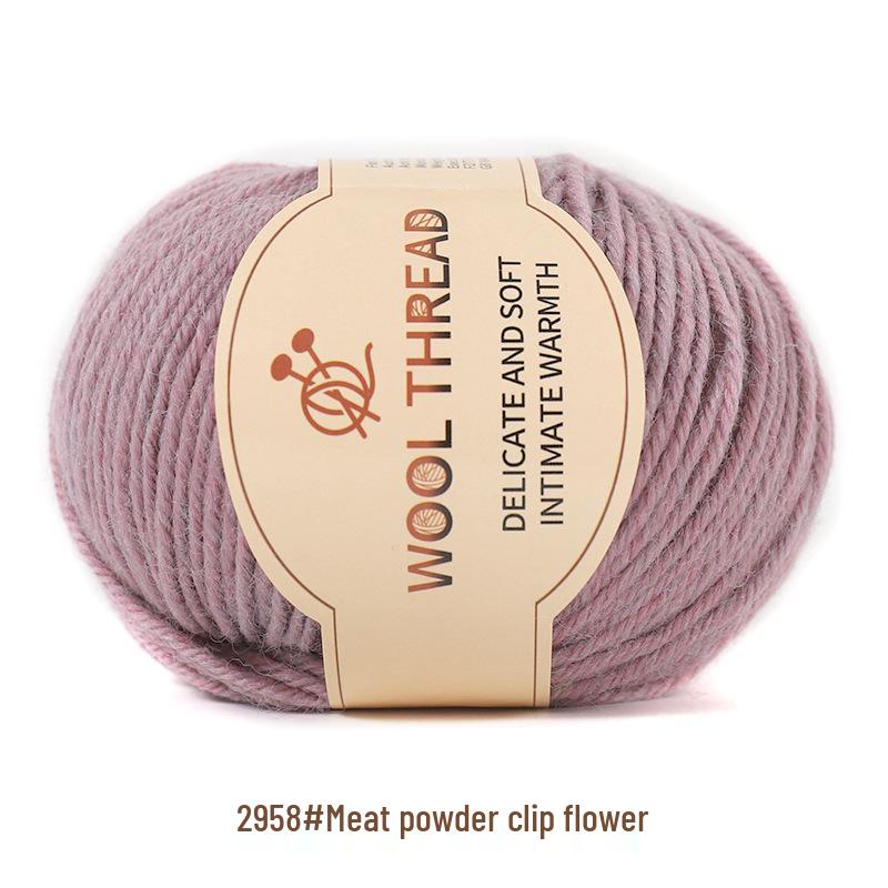Medium-Thick Cashmere Wool Yarn for Hand-Knitted Baby and Child Scarves and Sweaters, with Knitting Needles.