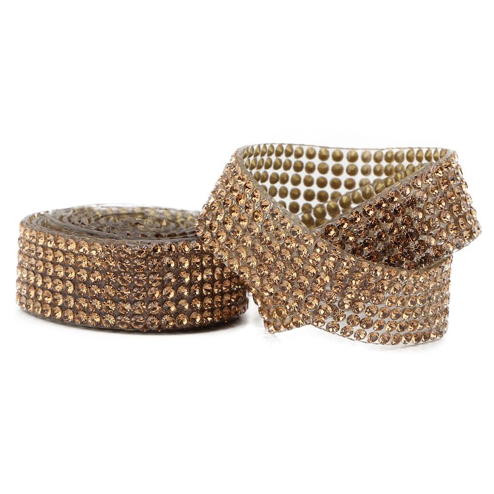 1m Strass Glasgewebe Band Eisen auf Aufnäher Brautkleid Schuhe Besatz (  Farbe)