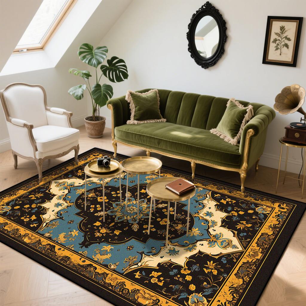 Luxurious Persian Living Room Rug High-Quality Bedroom Bedside Fluffy Soft Decoration Carpet Lounge Coffee Tables Washable Mat