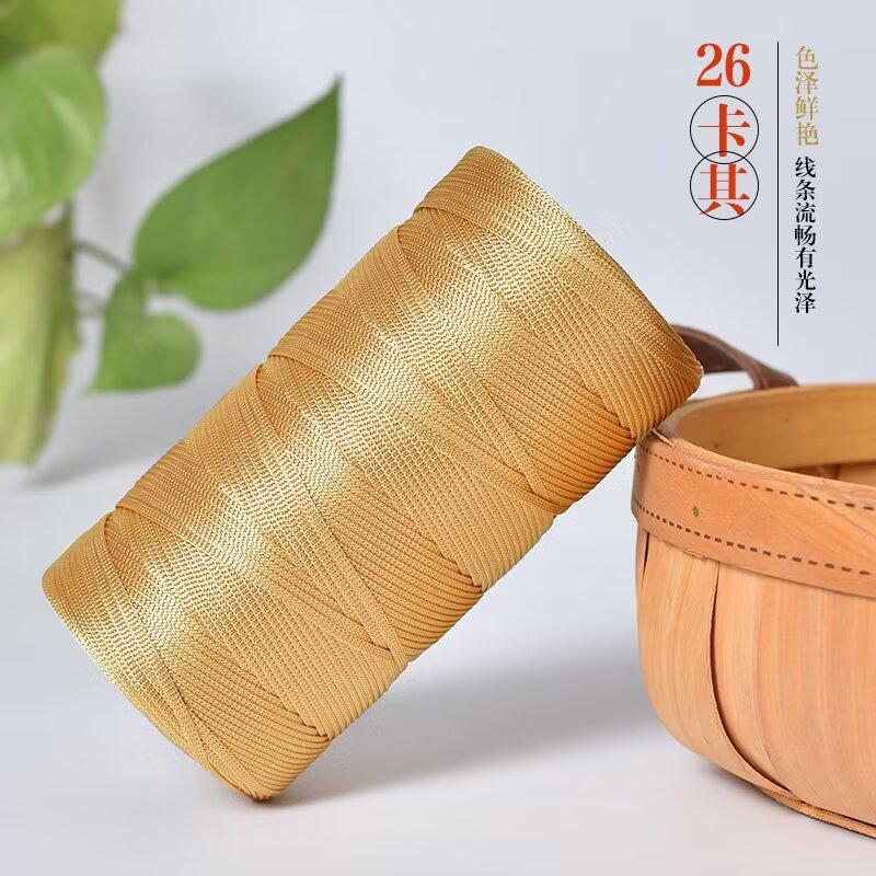 Mercerized Cotton And Linen Flat Belt Line Hollow Line Bright Line Crocheted Hat Seat Cushion Sun Hat Diy Wool Hook Bag