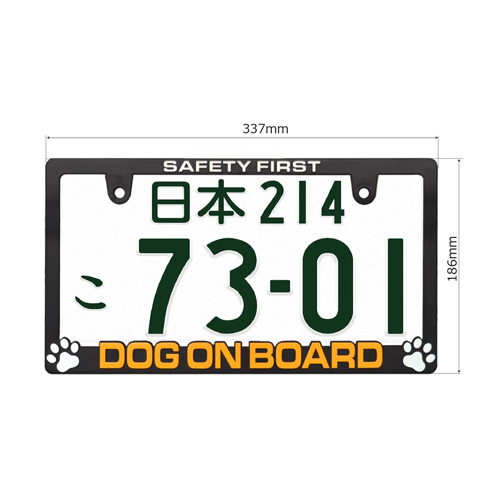 DOG ON BOARD 3D License Plate Frame, Matte Black, License Frame, Dog, Car, Dog