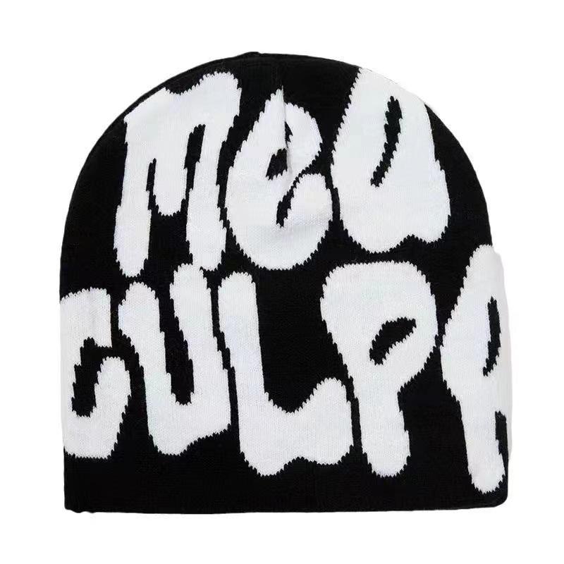 European and American Trendy Letter Jacquard Beanie - Cross-Border Hot-Selling Pullover Knit Hat