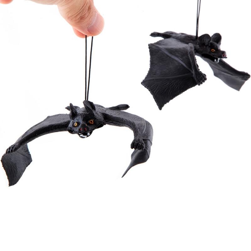 4Pcs Scary Realistic Bat Hanging Ornament Wall Hanging Decorations For Garden Window Display Halloween Celebration