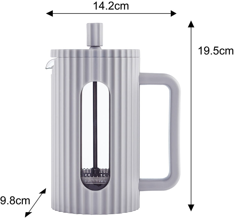 Zaparzacz do herbaty kawy szklany French Press 600 ml szary KLAUSBERG KB-7747