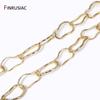 New Trendy 14K Gold Plated Brass Irregular Chains For DIY Jewelry Making Supplies, Handmade Jewelry Craft Findings Accessories