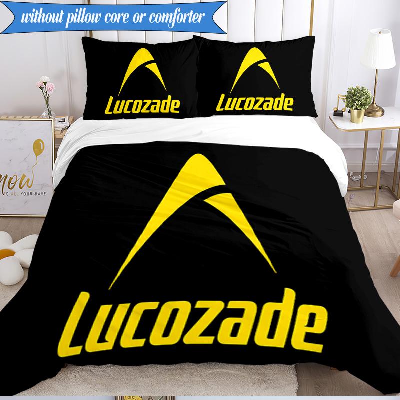 3PCS Lucozade Bedding Set Duvet Cover Closure Includes 1 Duvet Cover & 2 Pillowcases for All Seasons Bedroom Decor Christmas Fan gifts