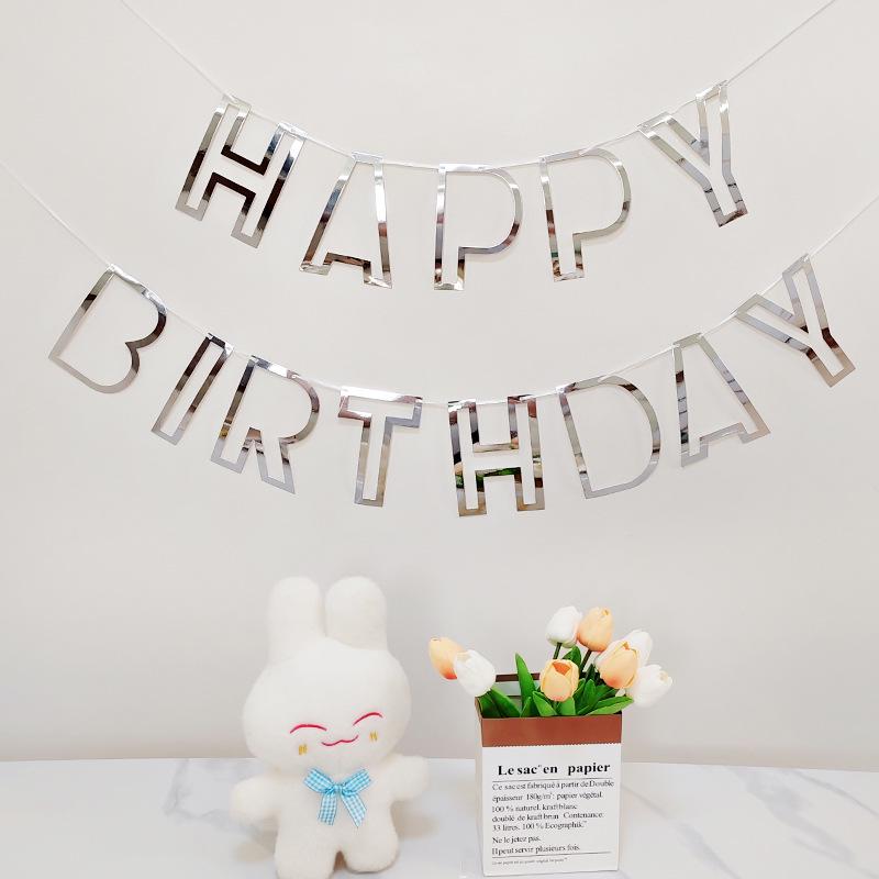 Colorful Happy Birthday Flag Decoration for Baby's First Birthday Photoshoot