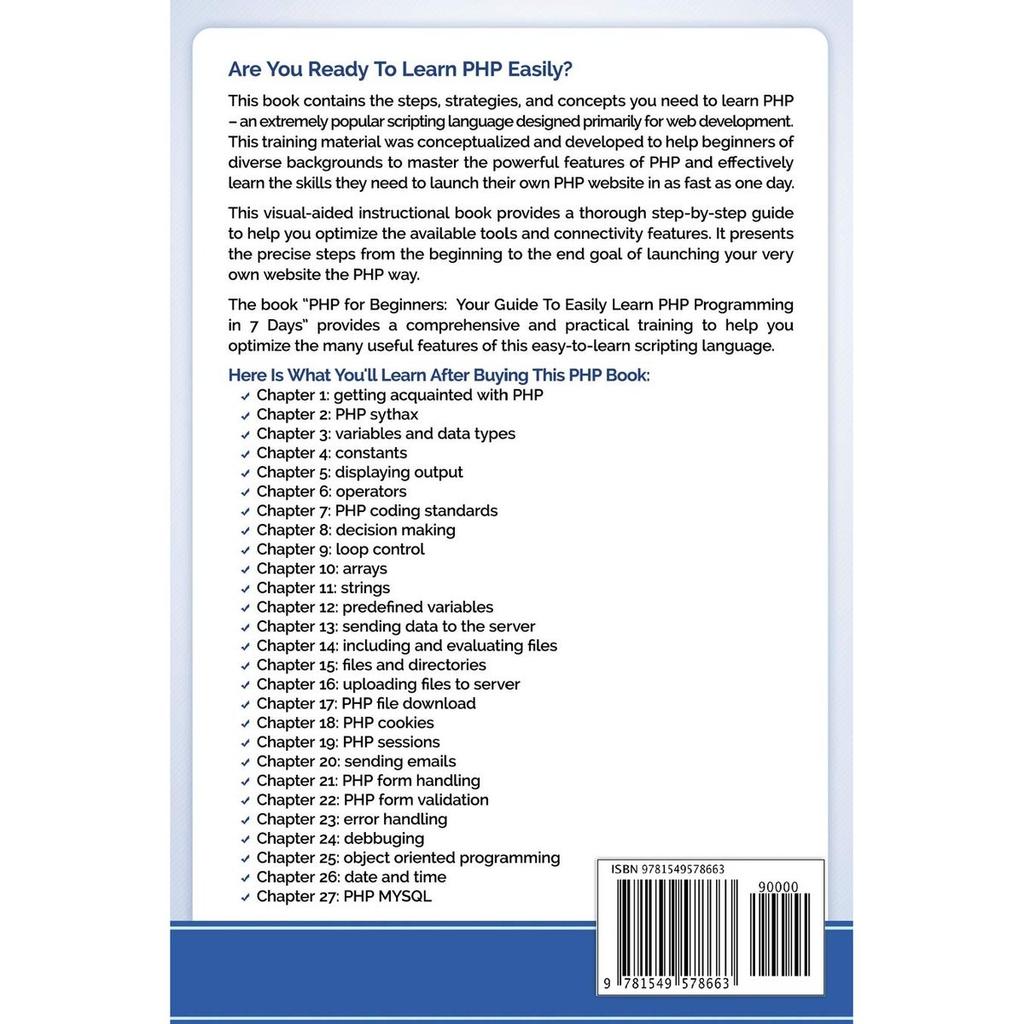 PHP for Beginners: Your Guide To Easily Learn PHP In 7 Days Programming Tutorial Book
