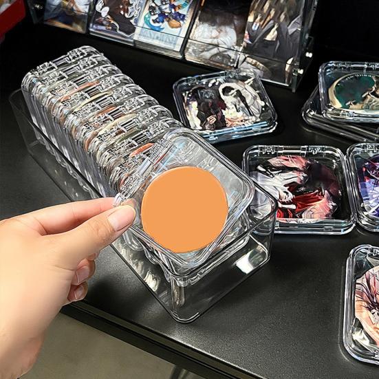 Storage Box High-Transparent Acrylic Sealing Badge Display Case Dust-Proof Moisture-Proof Badge Holder for 58-75 Mm Badges