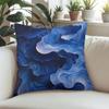 Blue Wave square Jacquard Pillow Cover for Sofa Office Waist Cushion Cover Home Decorative Pillowcase