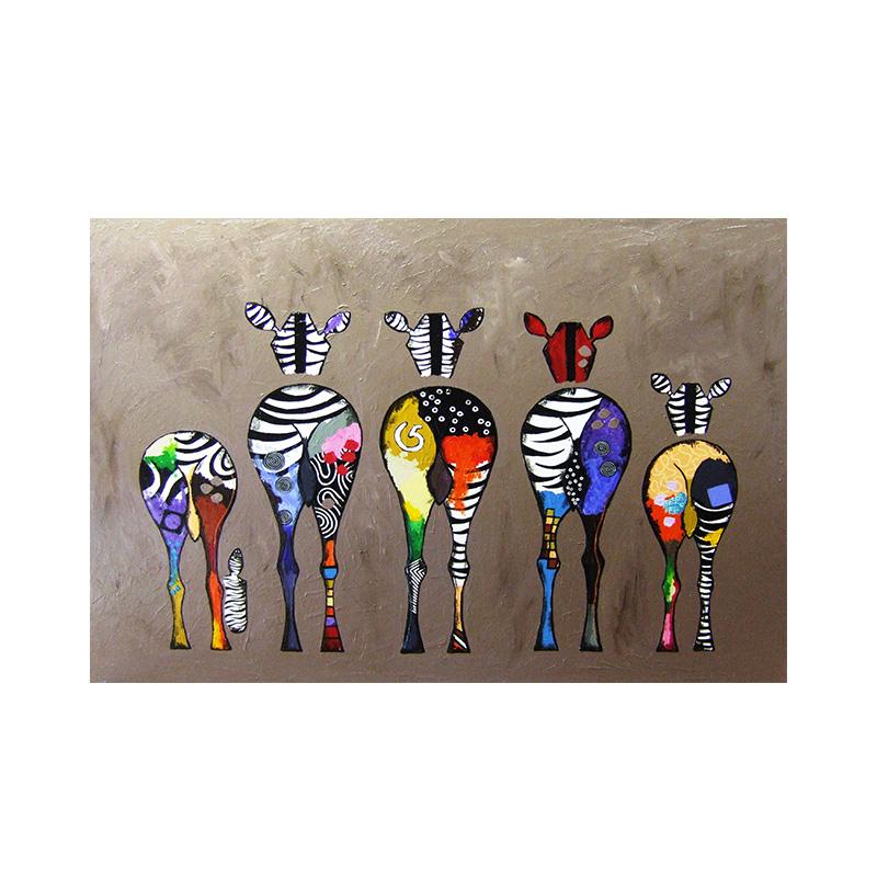 

Абстрактные картины на холсте с изображением зебры на стене, красочные животные, художественные принты, художественные картины с африканскими животными для гостиной, настенный фон 50x75cm