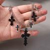 Cool Cross Pendant Necklace for Women Men Metal Punk Choker Necklaces Chain Hip Hop Jewelry Gifts