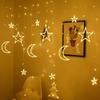 Twinkling LED Curtain Lights with Wishing Ball, Star, and Bell Accents for Christmas and Birthday Decor