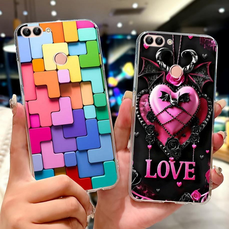 For Huawei P Smart Case FIG-LX1 FIG-LX2 FIG-LX3 Cover Luxury Dragon Lion Soft Silicone Phone Cases For Huawei Psmart 2018 Bumper