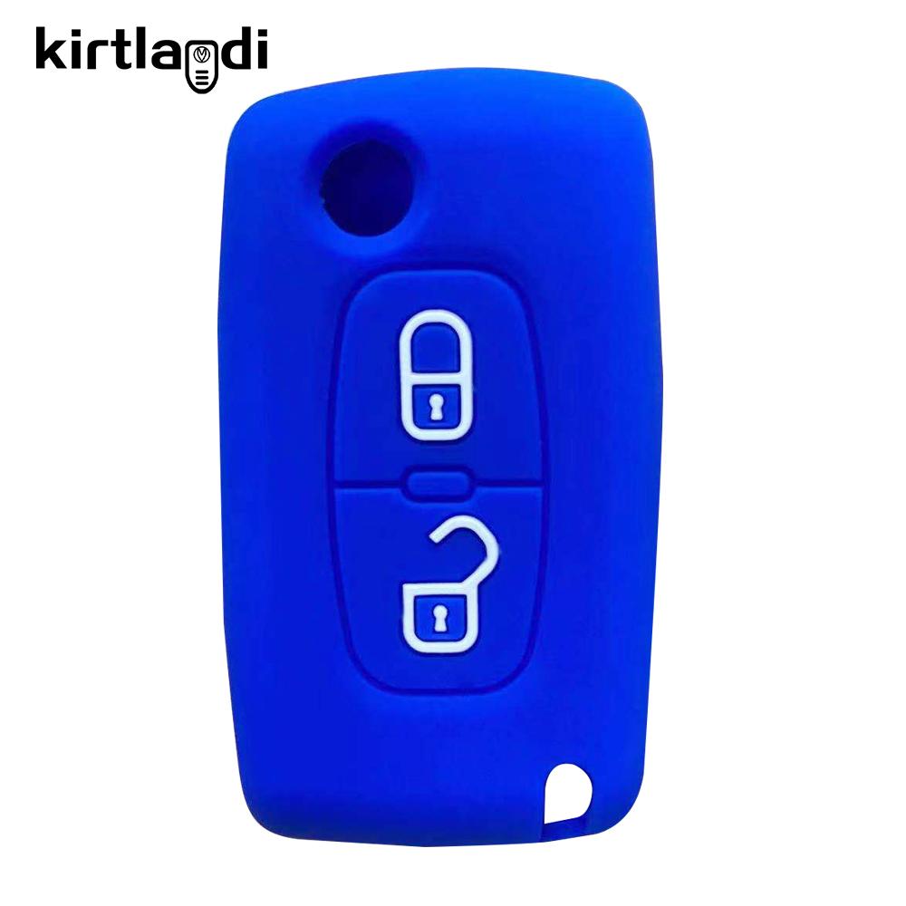 2 Button Key Case Cover for Citroen C-Crosser C3 C4 Picasso Berlingo Case for Peugeot Partner Tepee 207 307 308 407 Keychain