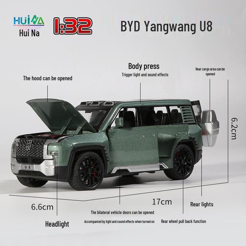Huina 1:32 Yangwang U8 Pull-back Alloy Model Toy with Sound and Light
