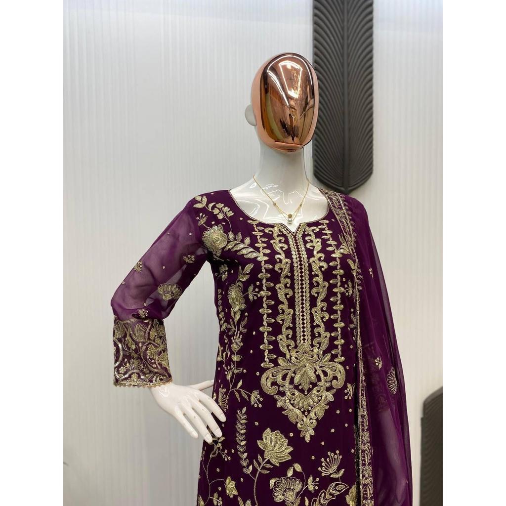 Pakisatni Bollywood Ethnic Salwar Kameez Desigenr Wedding Wear Palazzo Suit