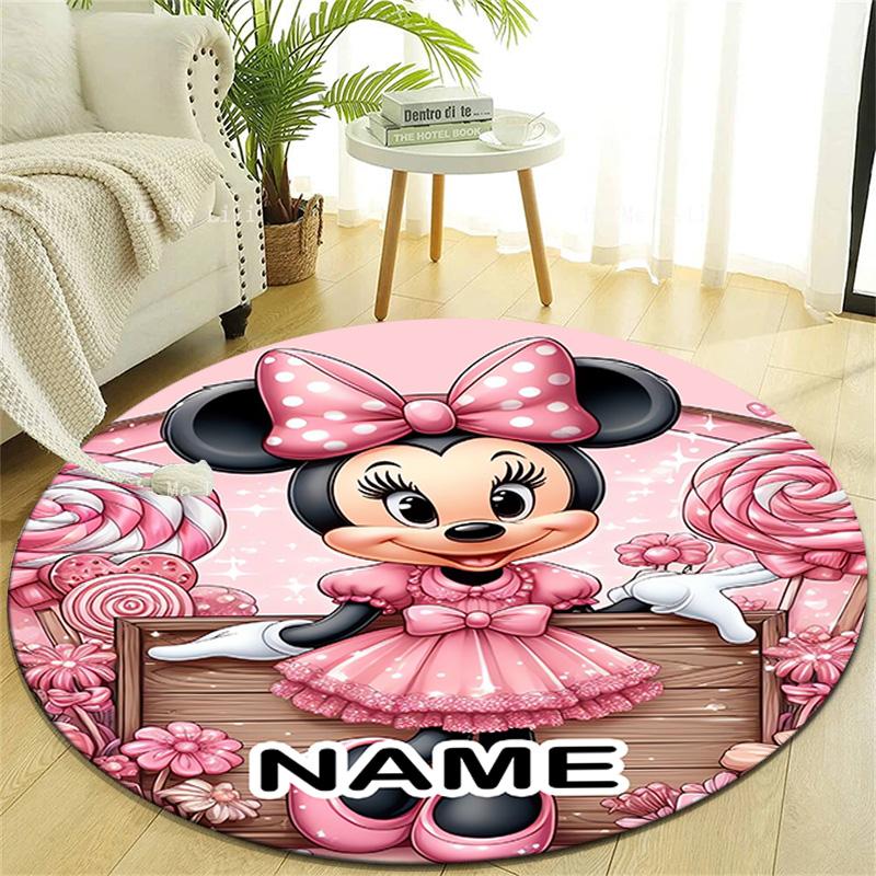 Personalized M-Minnie Round Chair Office Rug - Perfect for Mat, Office Chair & More - Ideal Gift for Birthdays and Holidays