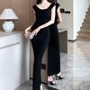 BEYANE Long Cabaret Tight Petite Party Stretch Club Cute Ribbed Maxi Length Dress, Dress, Off-the-Shoulder, Fit, Dress, Black, Long, Off-the-Shoulder,