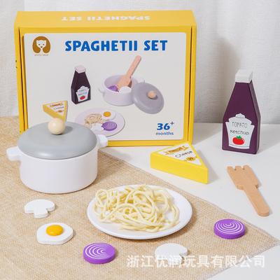 Wooden Children's Kitchen Toy Simulation Spaghetti Play Home Children's Interest Cultivation Toy