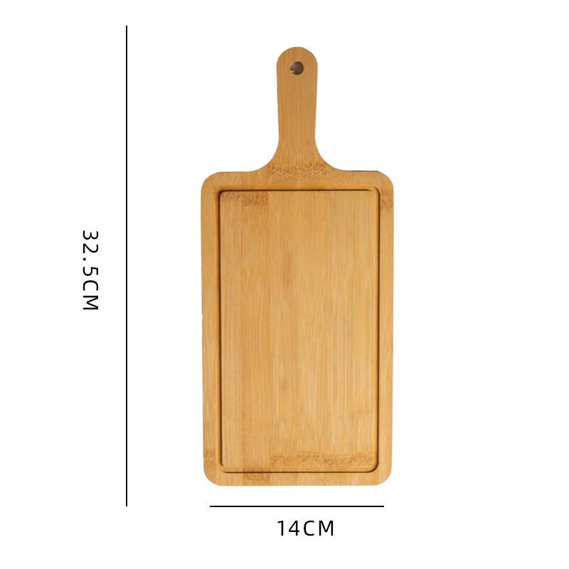 Round Bamboo Wooden Tray: Pizza, Bread, Sushi, Cake, Steak Serving Plate.
