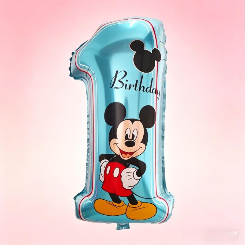 Disney Decoration Minnie Mickey No. 1 Cartoon Birthday Party Decorations/Graduations, Holiday Birthday Parties, Family Reunions and Celebrations Mickey Digital Number 1